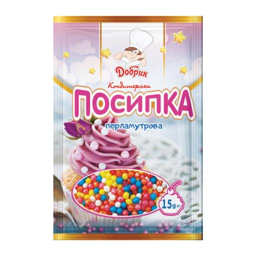 Посипка кондитерська ПЕРЛАМУТРОВА Асорті 15г