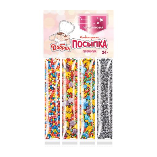 Посипка кондитерська ПЕРЛАМУТРОВА Преміум (срібло), 24г