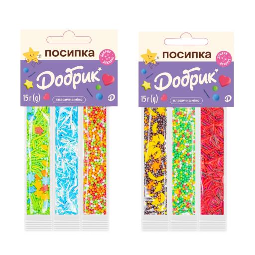 Посыпка кондитерская КЛАССИЧЕСКАЯ "МИКС" 15г