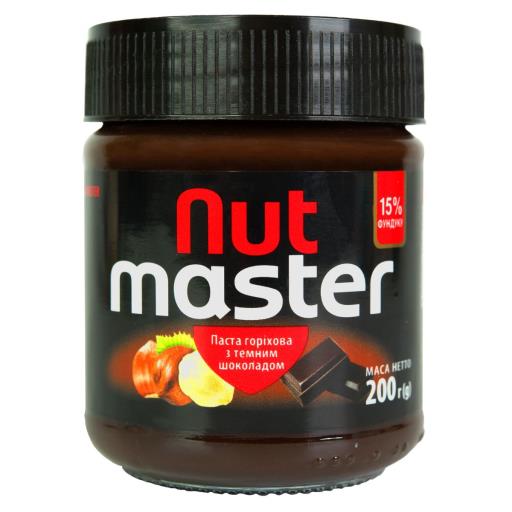 Паста горіхова з темним шоколадом 200г TM NUT MASTER